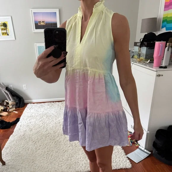Amanda Uprichard Pastel Multicolor Sleeveless Dress - Picture 2 of 5
